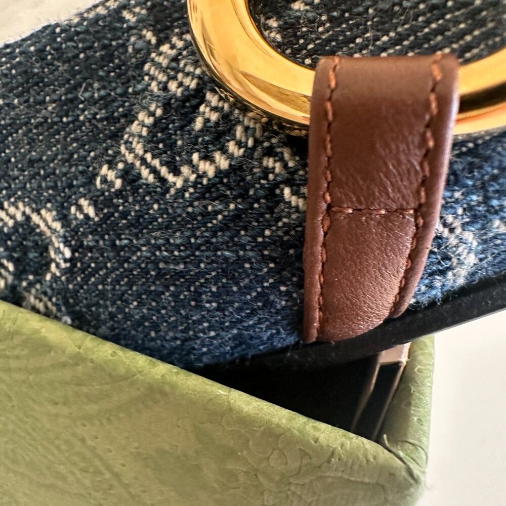 New Denim Monogramed Gucci Flats - Picture 10 of 16